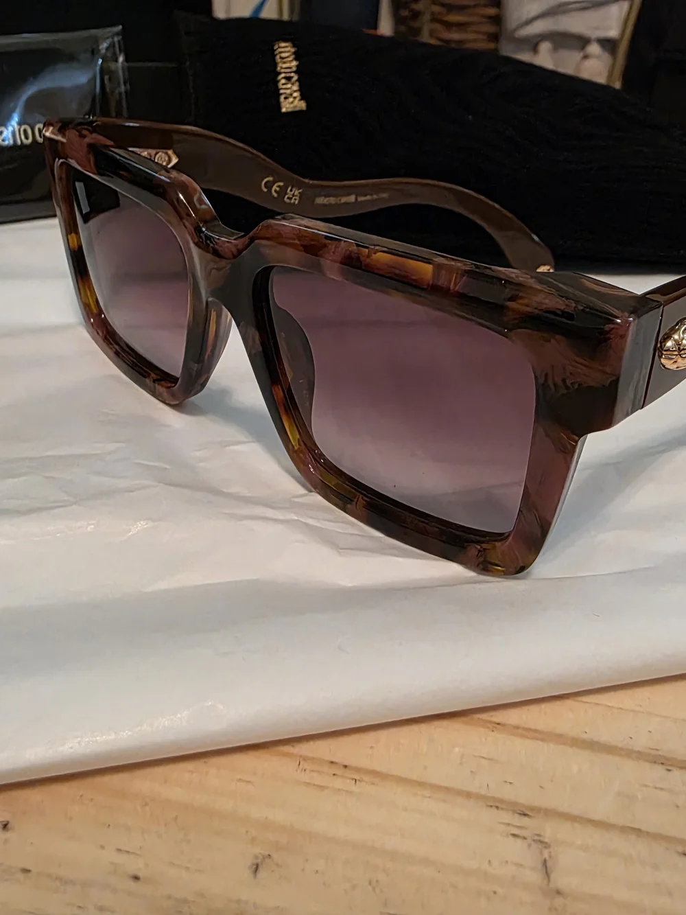 Roberto Cavalli Unisex Brown Tortoiseshell Sunglasses
